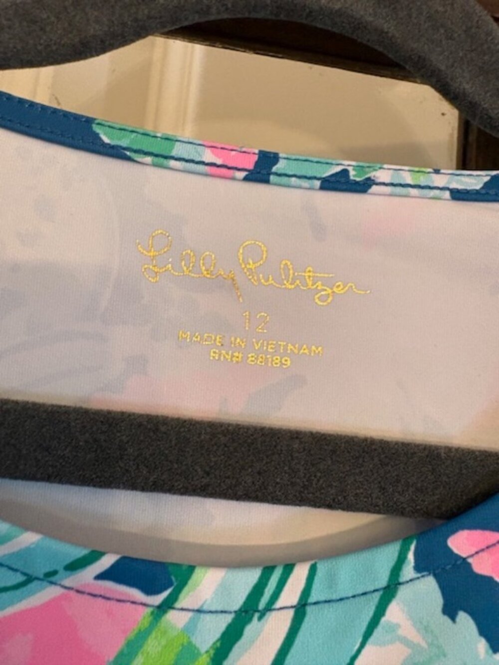 Lilly Pulitzer Margo UPF 50+ Rashguard, Size 12 - Picture 3 of 7